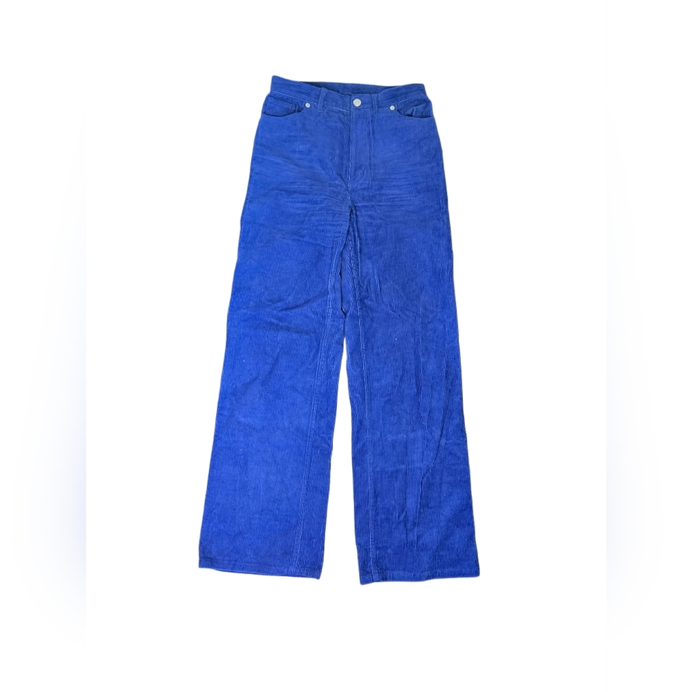 Monki Corduroy Wide Leg Pants High Rise Cotton Retro 90s Y2K Straight Leg Size 4